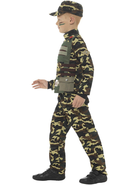 Camouflage Militær Drengekostume