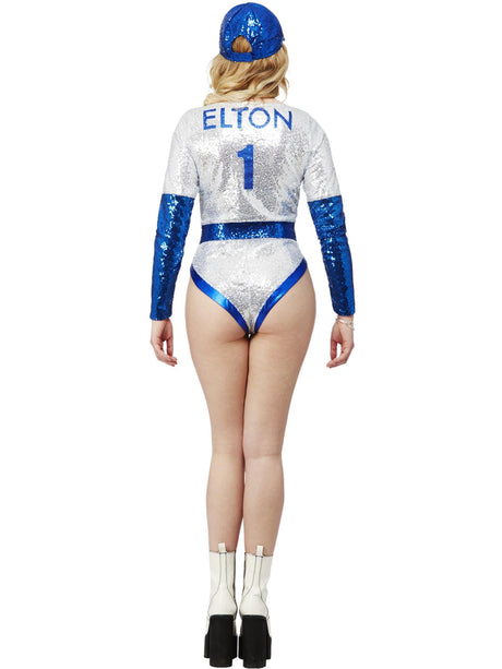 Elton John Deluxe Pailletter Dame Baseball Kostume