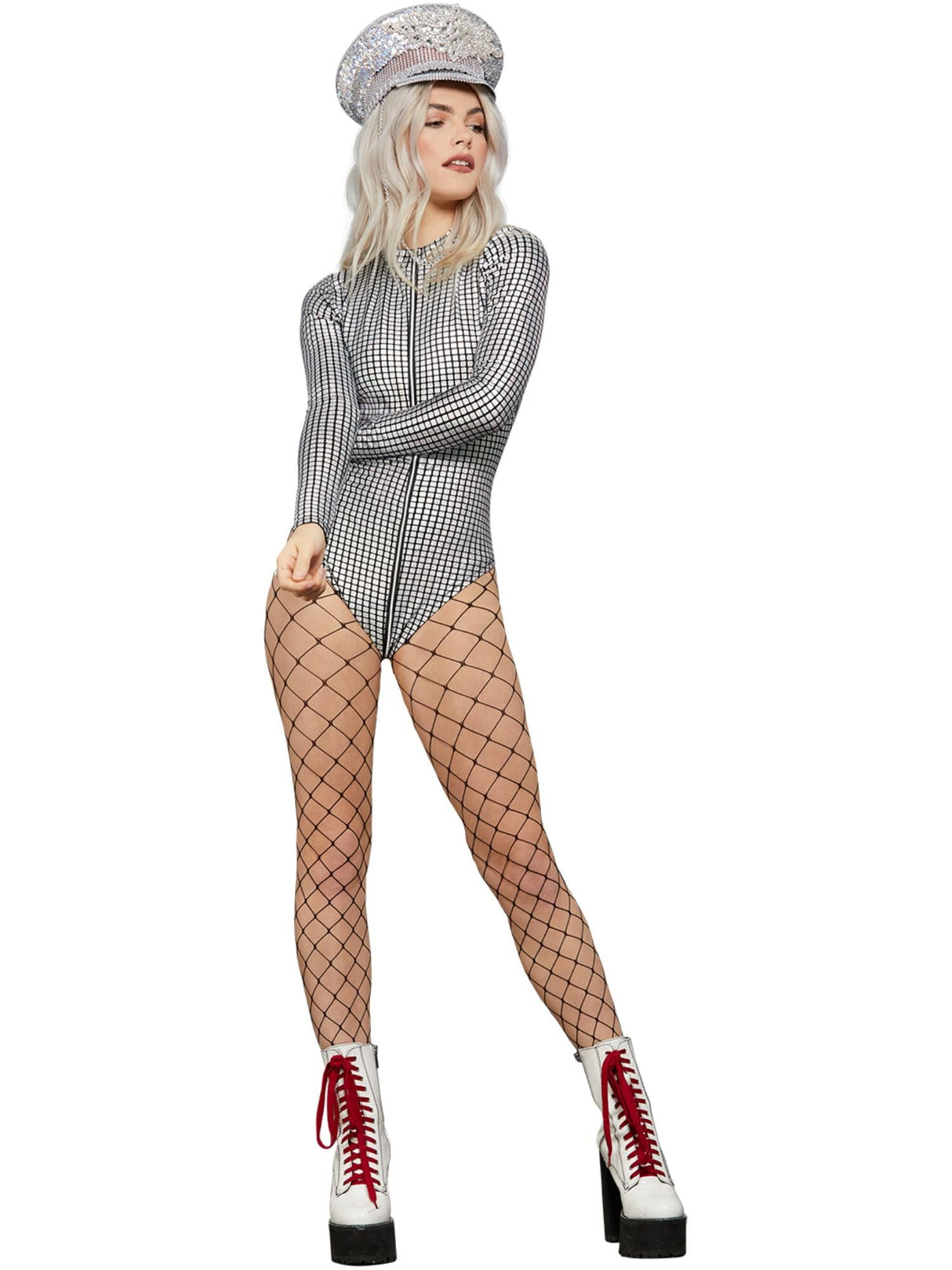 Fever Miss Whiplash Disco Holografisk Bodysuit