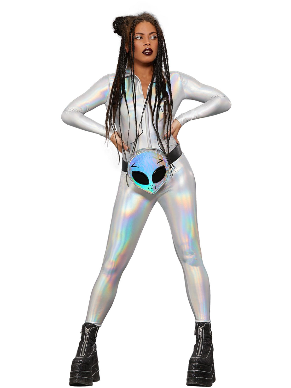 Fever Miss Whiplash Spejl Holografisk Kostume