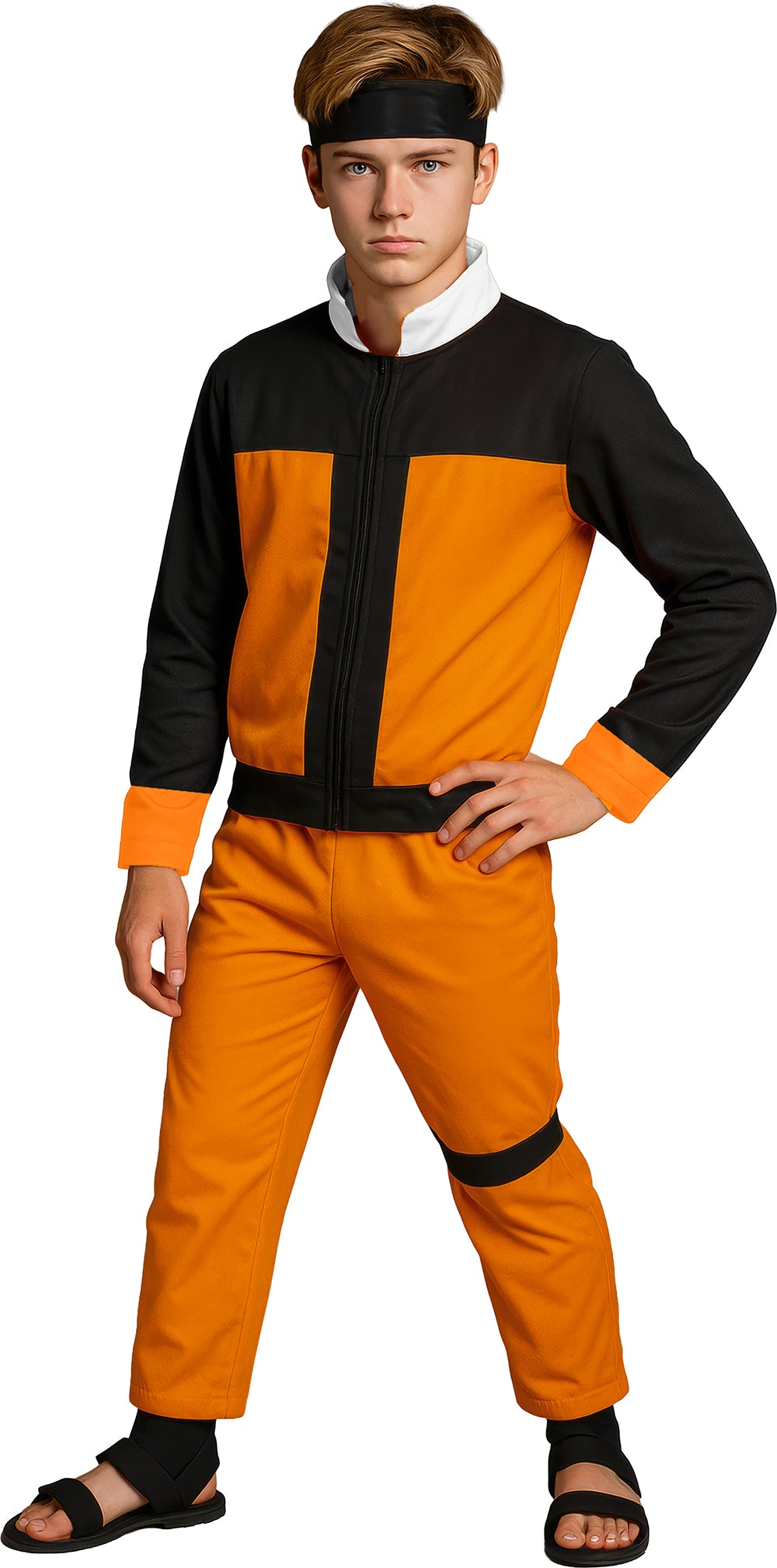 Sort orange ninja kostume