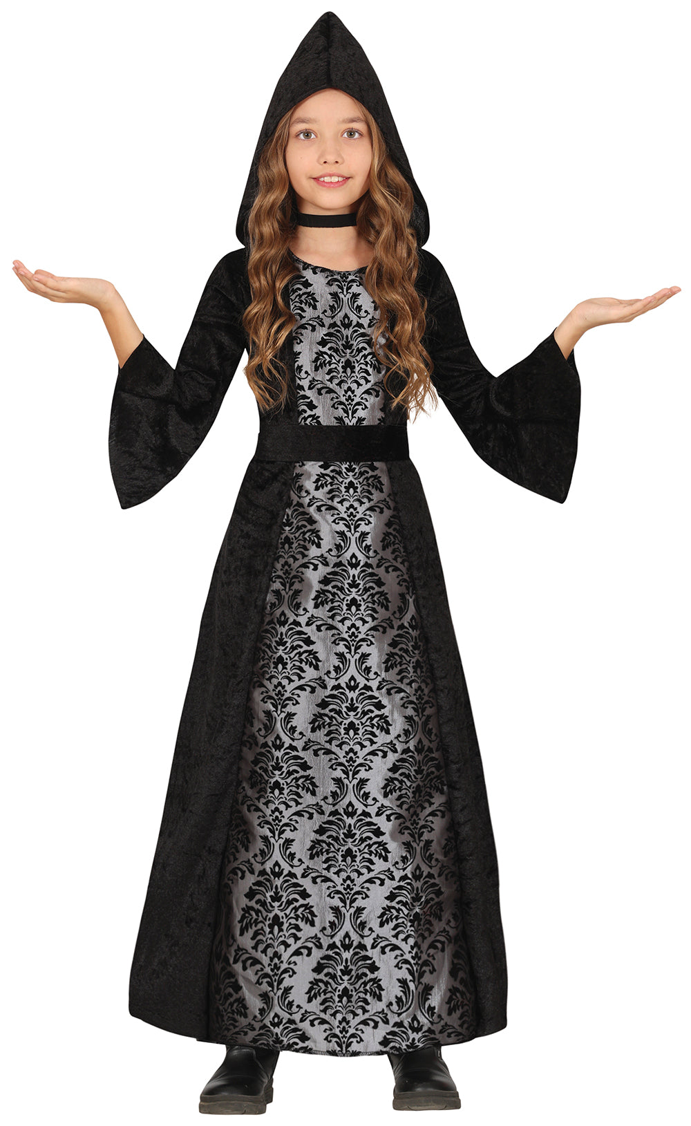 Sort børnekostume med hætte