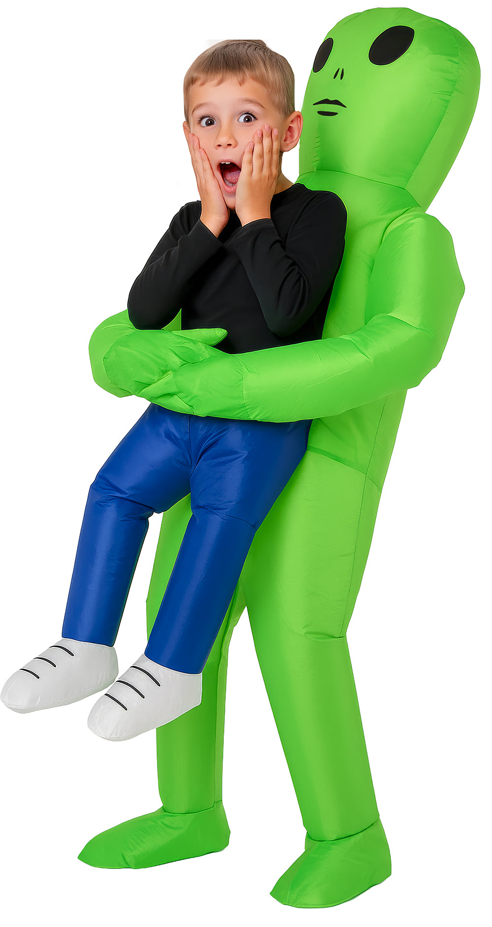 Oppusteligt rumvæsenkostume til børn