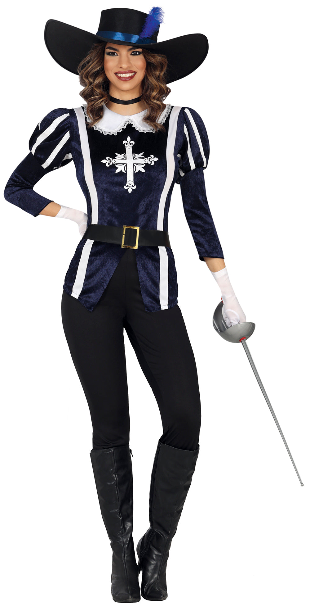 Blå musketer kostume