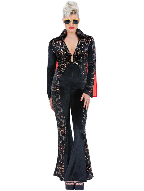 Elvis-kostume med sorte rhinsten