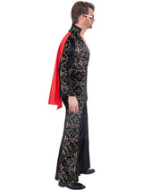 Elvis-kostume med sorte rhinsten