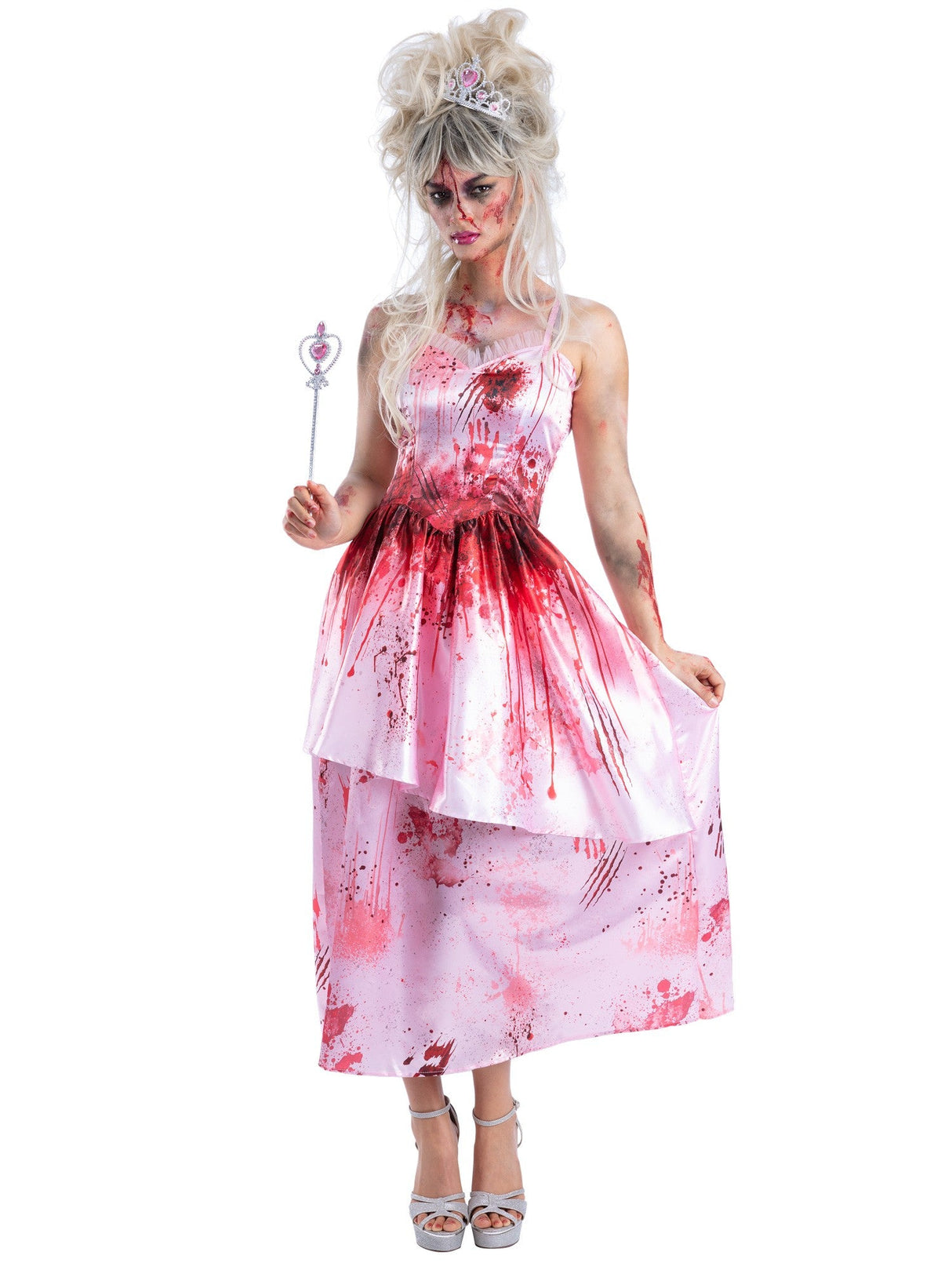 Zombie lyserød prinsesse kostume