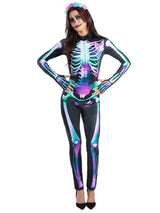 Skeletkostume med lyse knogler