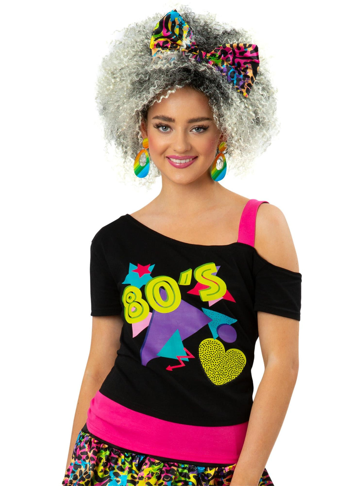 80'er Off-Shoulder T-shirt, Trykt