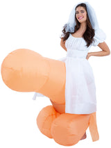 Oppusteligt kostume til brud og penis