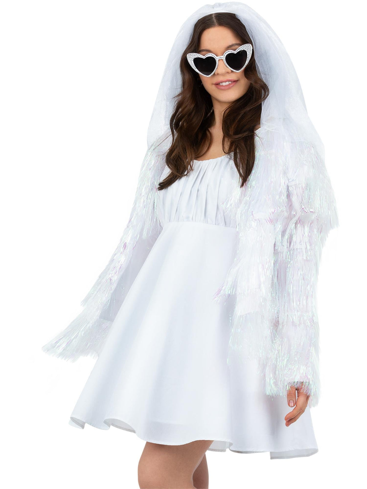 Fever Tinsel Festivaljakke, Iriserende Hvid