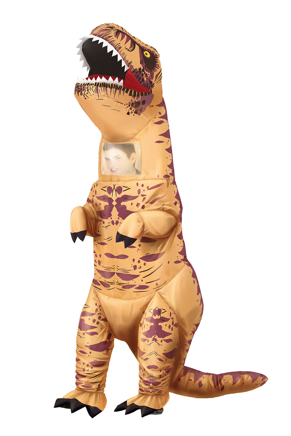 Oppusteligt rex dinosaur kostume