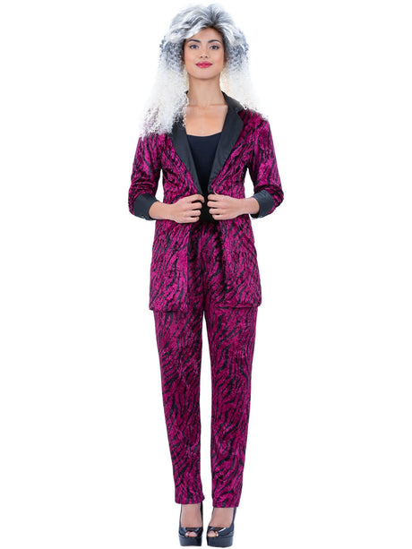 80'er lyserødt zebrakostume, unisex