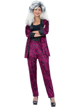 80'er lyserødt zebrakostume, unisex